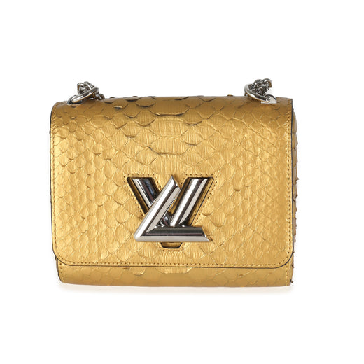 Louis Vuitton Metallic Gold Python Twist Pm Exotic Handbag