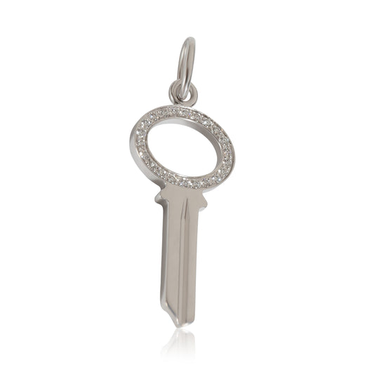 Tiffany & Co. Modern Mini Key Pendant 18k White Gold 0.05 Ctw Fashion