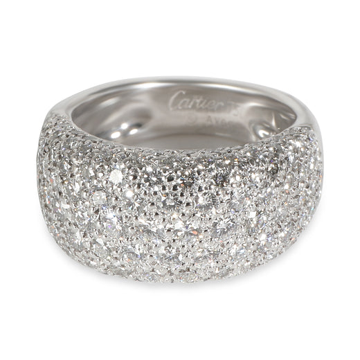 Cartier Vintage Diamond Ring 18k White Gold 3.5 Ctw Fashion