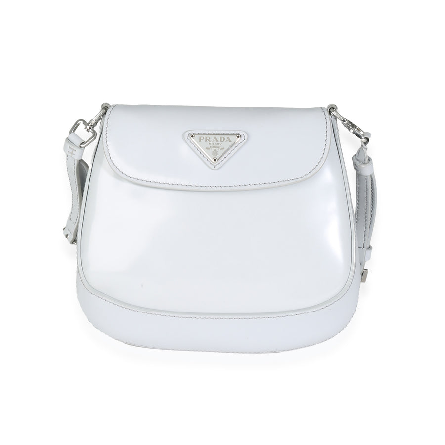 Prada Cornflower Brushed Leather Mini Cleo Gray Handbag
