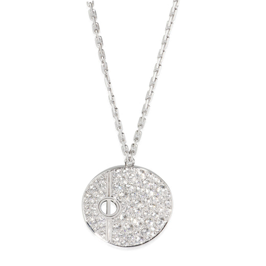 Cartier Diamond & Black Ceramic Love Pendant (white Gold) 18k