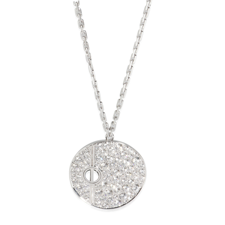 Cartier Diamond & Black Ceramic Love Pendant (white Gold) 18k