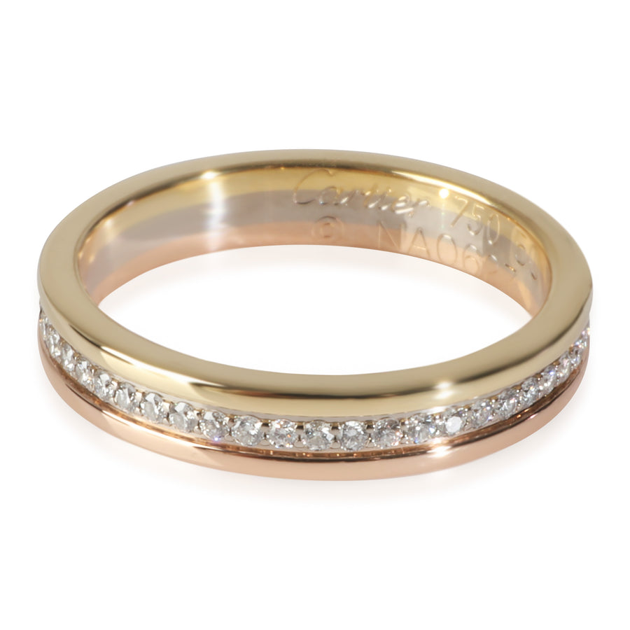 Cartier 3-Tone Gold Diamond Vendome Louis Band 18k