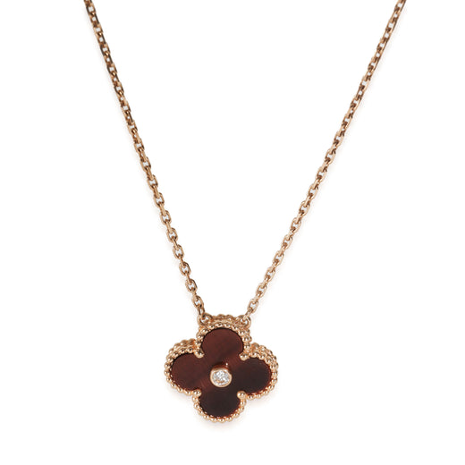 Van Cleef & Arpels Rose Gold Diamond 2017 Limited Edition Vintage Alhambra Penda 18k Pendant