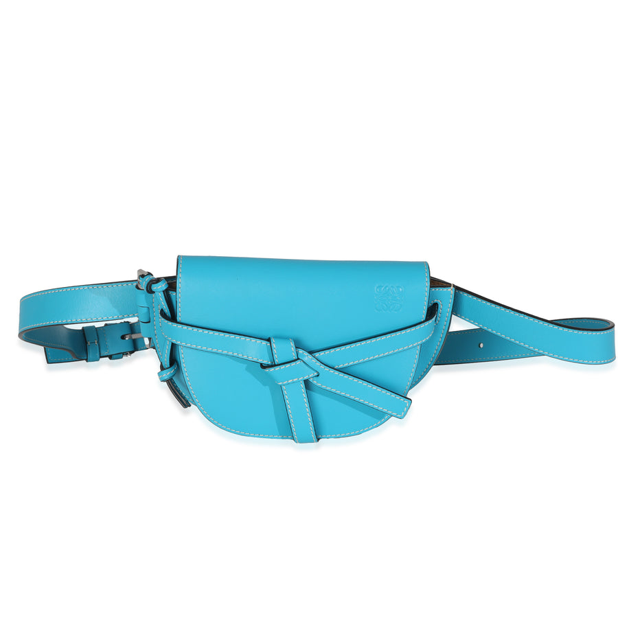 Loewe Blue Calfskin Mini Gate Belt Bag Leather Handbag