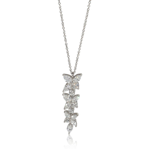 Tiffany & Co. Platinum Diamond Victoria Mixed Cluster Drop Pendant 950