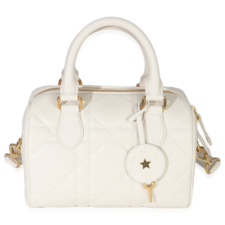 Christian Dior Dusty Ivory Macrocannage Calfskin Groove 20 Bag Neutral; White Leather Handbag