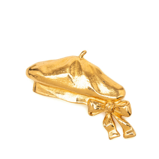 Gold Plated Beret Hat Brooch - Image 1