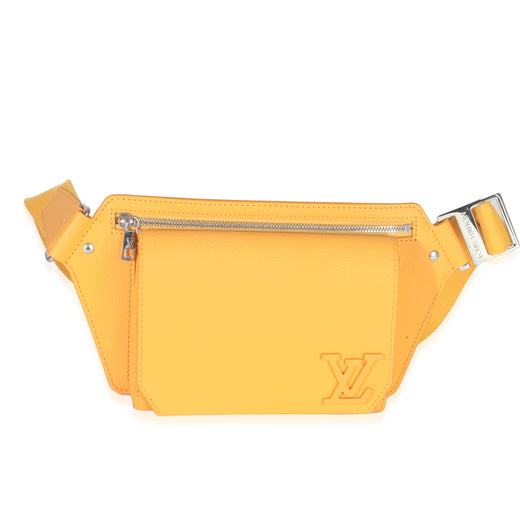 Louis Vuitton Safran Yellow Calfskin Aerogram Takeoff Slingbag Leather Handbag