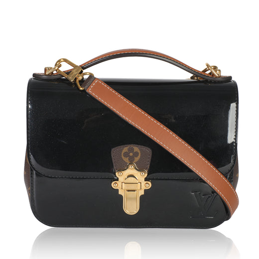 Louis Vuitton Monogram Canvas Black Vernis Cherrywood Bb Patent Leather Handbag