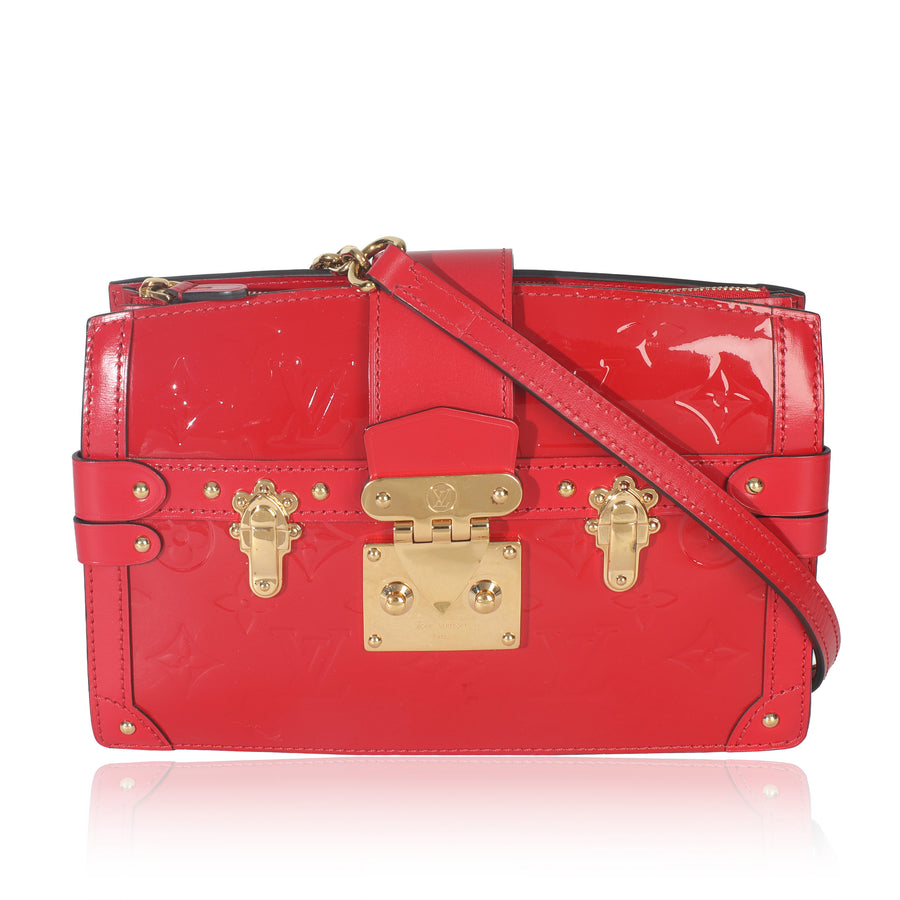 Louis Vuitton Cherry Monogram Vernis Trunk Clutch Bag Red Patent Leather Handbag
