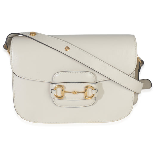 Gucci Mystic White Azalea Calfskin Horsebit Small 1955 Shoulder Bag Leather Handbag