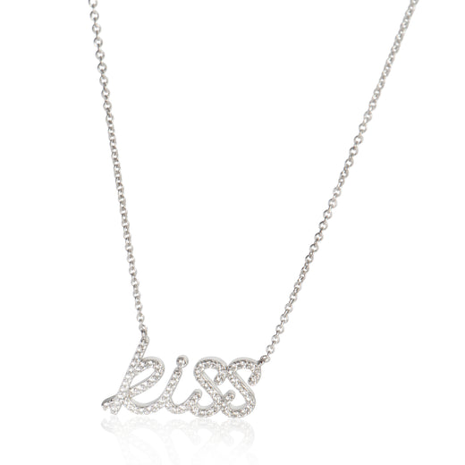 Tiffany & Co. White Gold Diamond Paloma Picasso Graffiti Kiss Pendant 18k