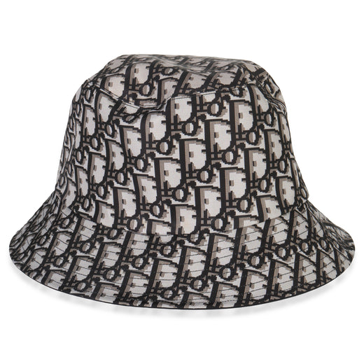 Christian Dior Black Nylon Reversible Teddy Bucket Hat 56 Fabric