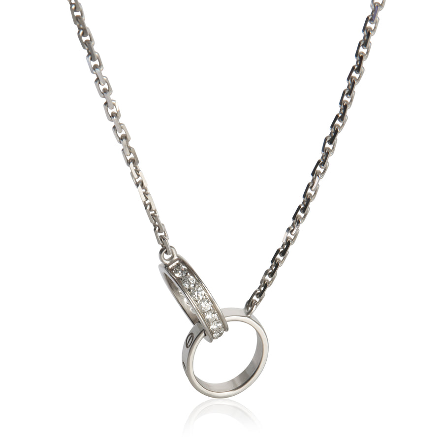 Cartier White Gold Diamond Love Necklace 18k