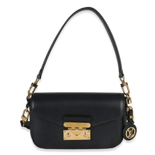 Louis Vuitton Black Calfskin Monogram Swing Bag Leather Handbag