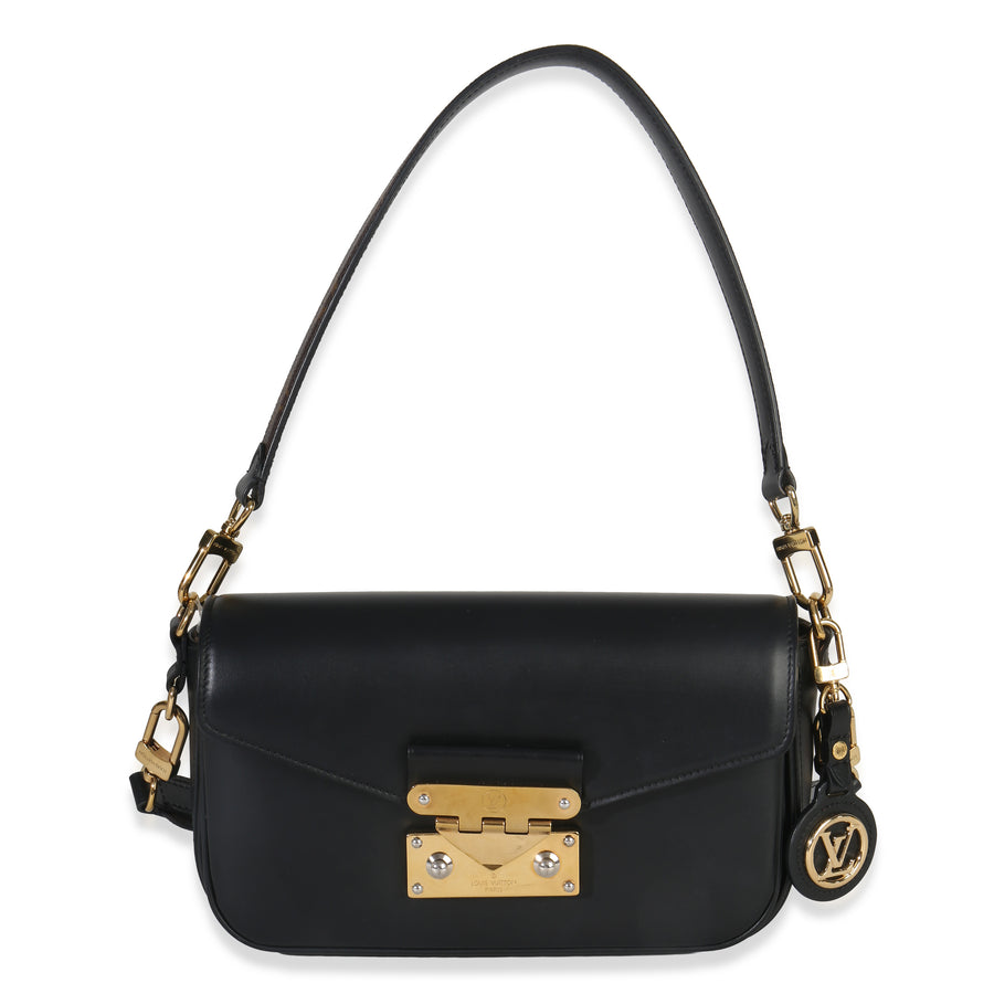 Louis Vuitton Black Calfskin Monogram Swing Bag Leather Handbag