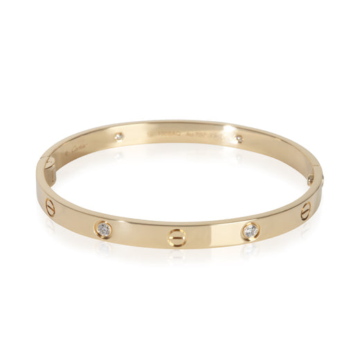 Cartier Yellow Gold Diamond Love Single Screw Closure Bracelet 18k