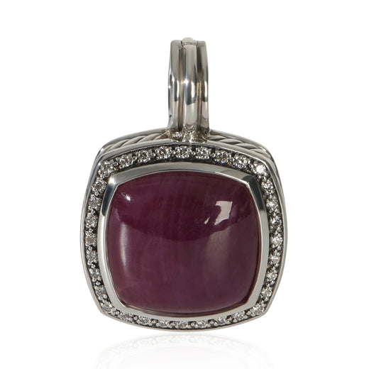 David Yurman Sterling Silver Ruby And Diamond Moonlight Ice Albion Pendant 925