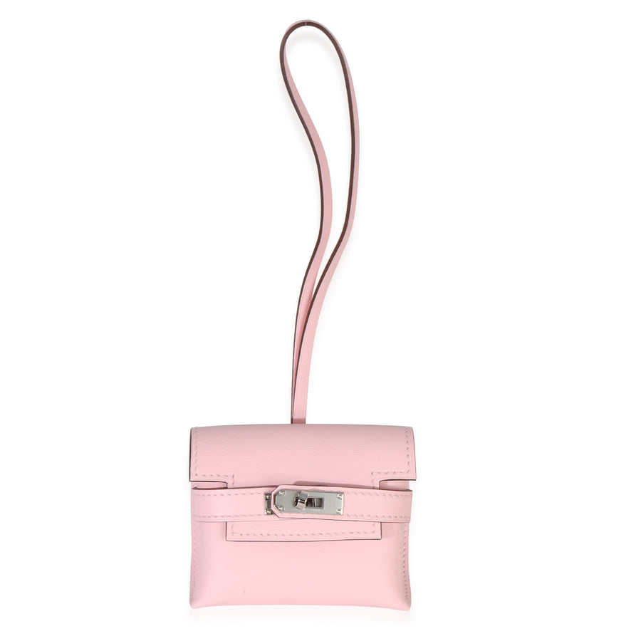 Hermès Rose Sakura Swift Kelly Festival Charm Pink Leather Bag Charms