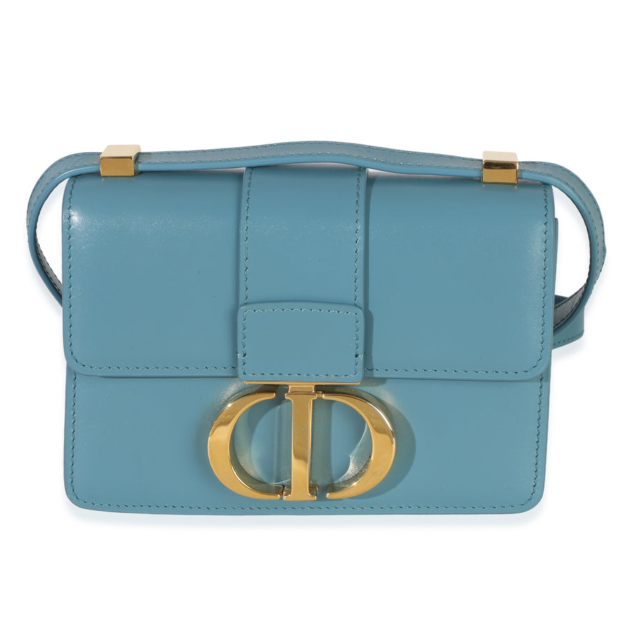 Christian Dior Blue Calfskin 30 Montaigne Micro Bag Leather Handbag