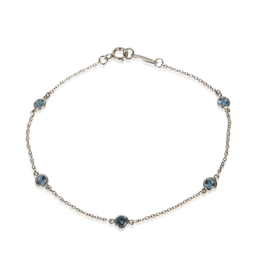 Tiffany & Co. Platinum Aquamarine Elsa Peretti By The Yard Bracelet 950