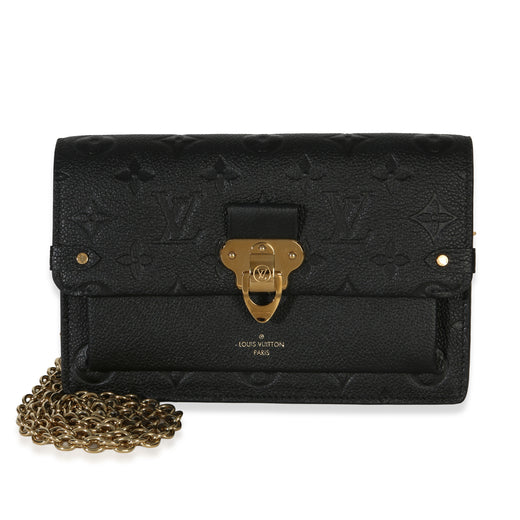 Louis Vuitton Black Monogram Empreinte Vavin Chain Wallet Leather Handbag