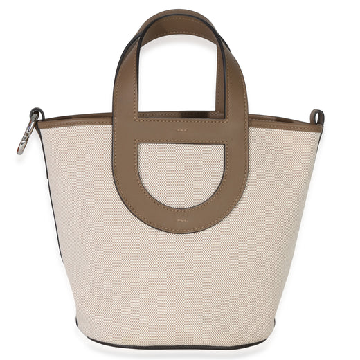 Hermès Toile H Swift Ecru Beige De Weimar In-The-Loop 18 Phw Beige; Gray Canvas Handbag