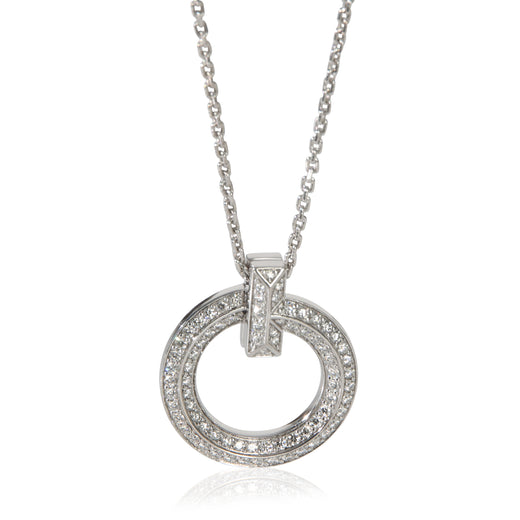 Tiffany & Co. White Gold Diamond T T1 Circle Pendant 18k