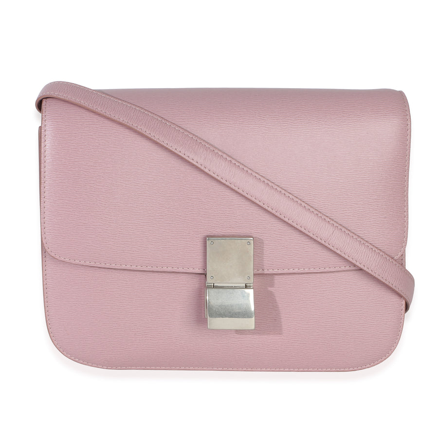 Celine Pink Textured Calfskin Small Box Bag Leather Handbag