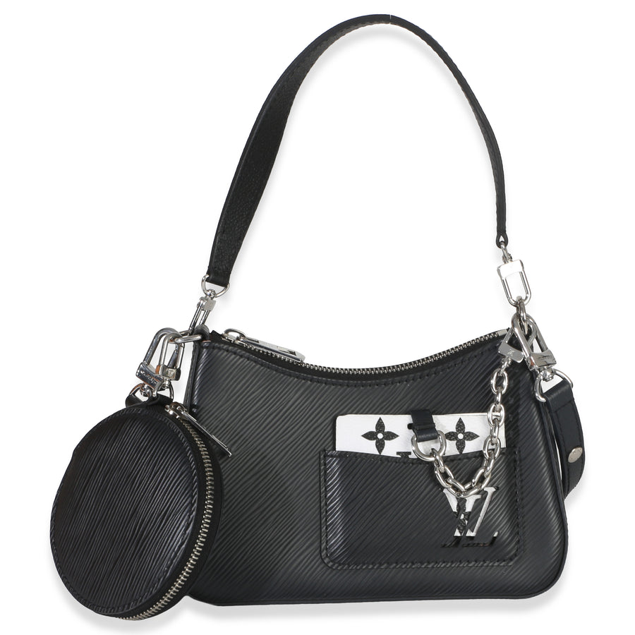 Louis Vuitton Black Epi Monogram Marellini Leather Handbag