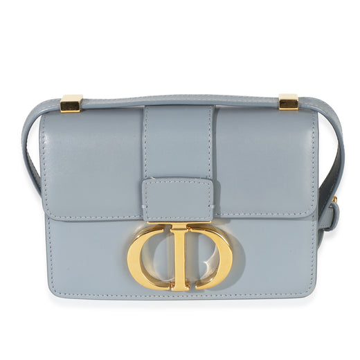 Christian Dior Blue Smooth Box Calfskin Micro 30 Montaigne Flap Bag Leather Handbag
