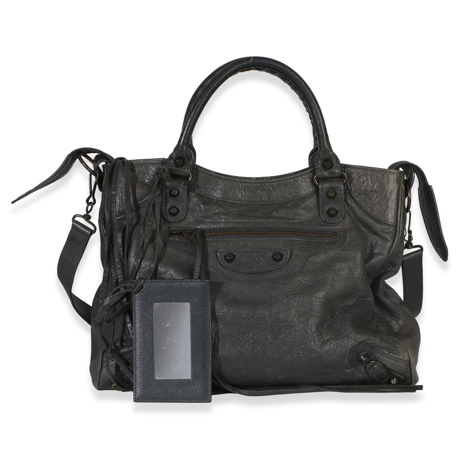 Balenciaga Anthracite Agneau Classic Hardware Velo Bag Gray Leather Handbag