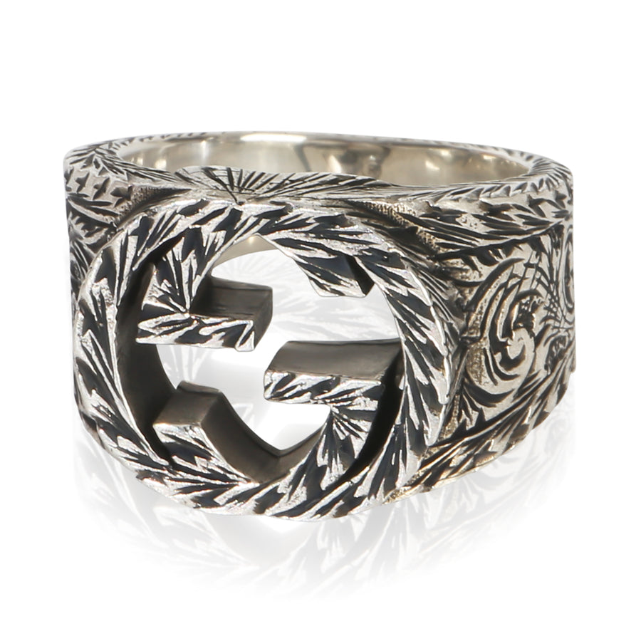 Gucci Sterling Silver Interlocking G Paisley Ring 925