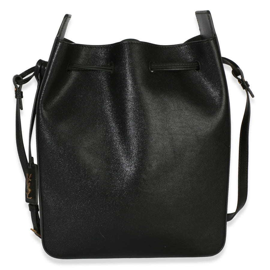 Saint Laurent Black Calfskin Small Bucket Bag Leather Handbag