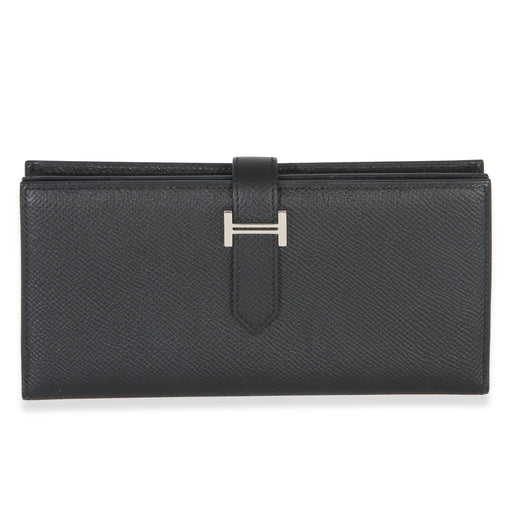 Hermès Black Epsom Bearn Wallet Phw Leather