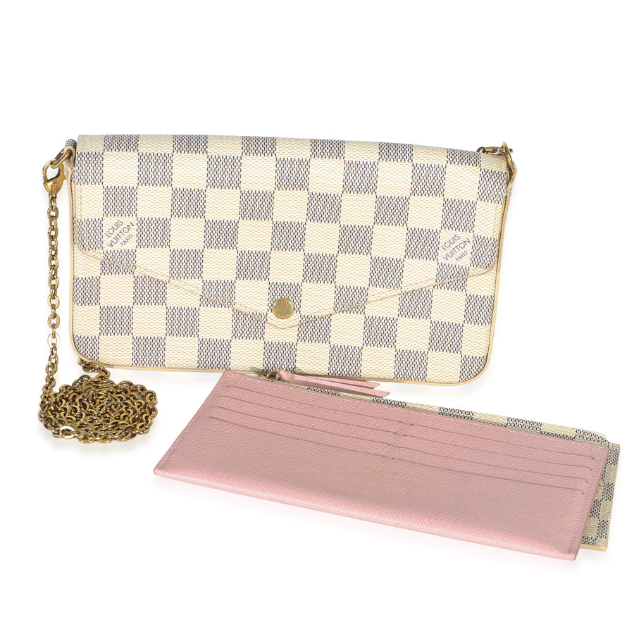 Louis Vuitton Damier Azur Canvas Felicie Pochette Beige Handbag