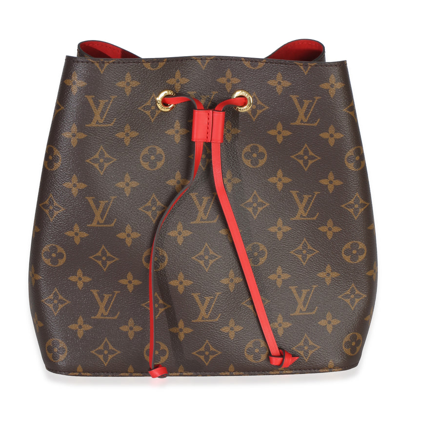 Louis Vuitton Coquelicot Monogram Canvas Neonoe Mm Brown Coated Handbag