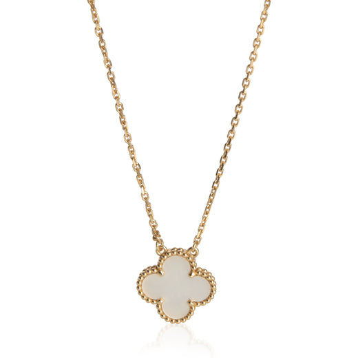 Van Cleef & Arpels Yellow Gold Mother Of Pearl Vintage Alhambra Pendant 18k