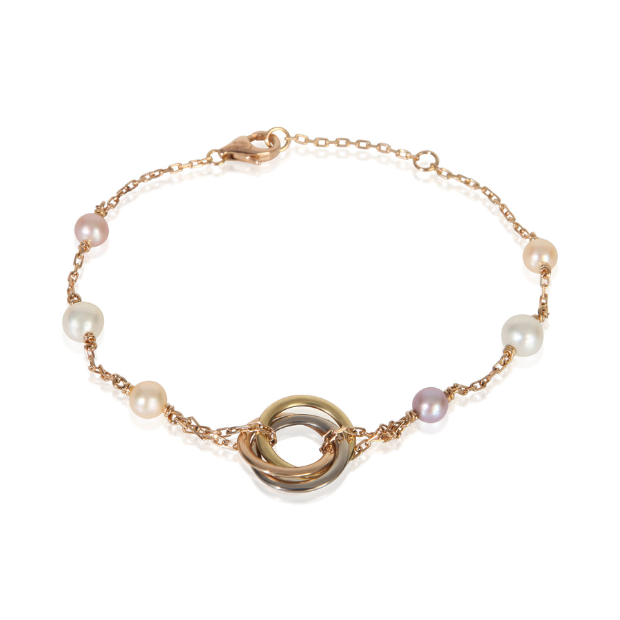 Cartier 3-Tone Gold Pearl Trinity Bracelet 18k