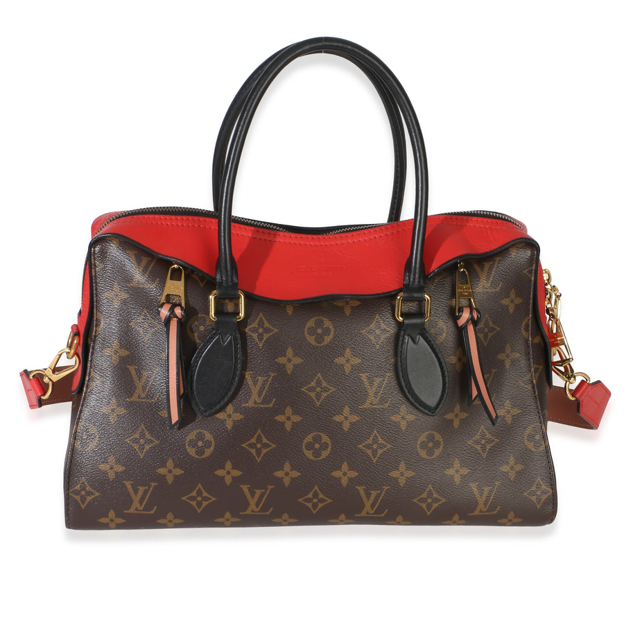 Louis Vuitton Pink Red Monogram Canvas Tuileries Nm Brown; Handbag
