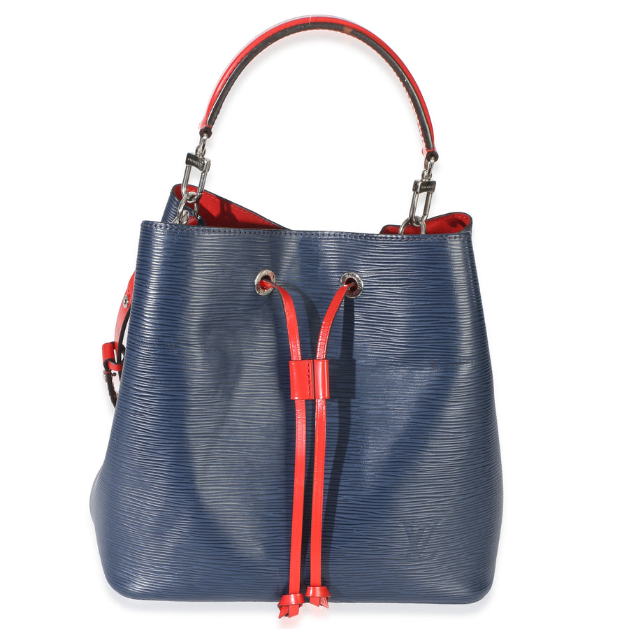 Louis Vuitton Navy Red Epi Neonoe Mm Blue Leather Handbag