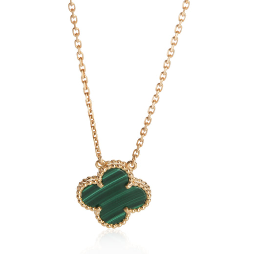 Van Cleef & Arpels Yellow Gold Malachite Vintage Alhambra Pendant 18k