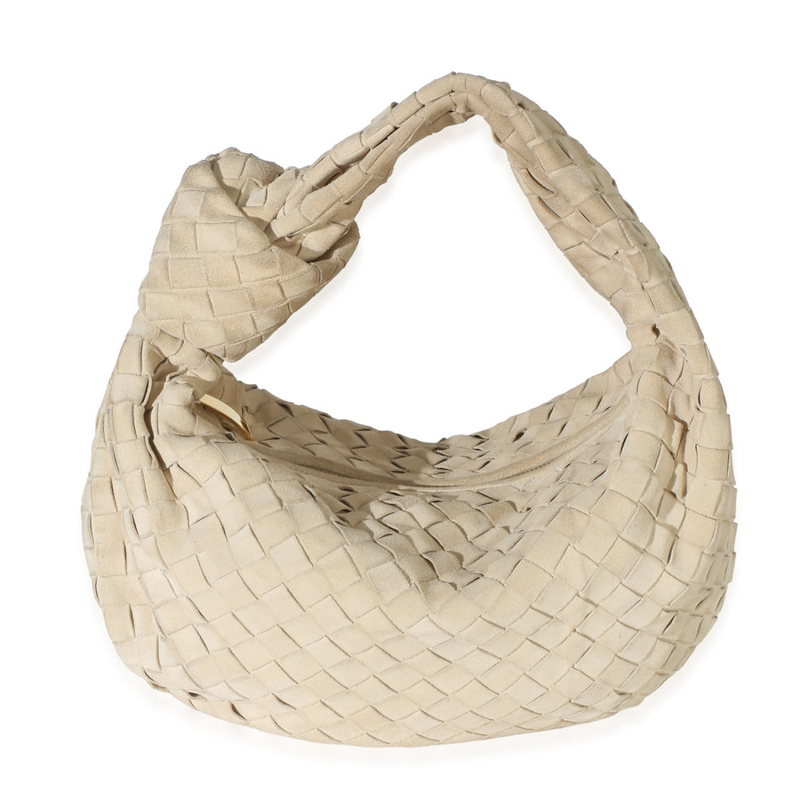 Bottega Veneta Beige Intrecciato Suede Teen Jodie Handbag