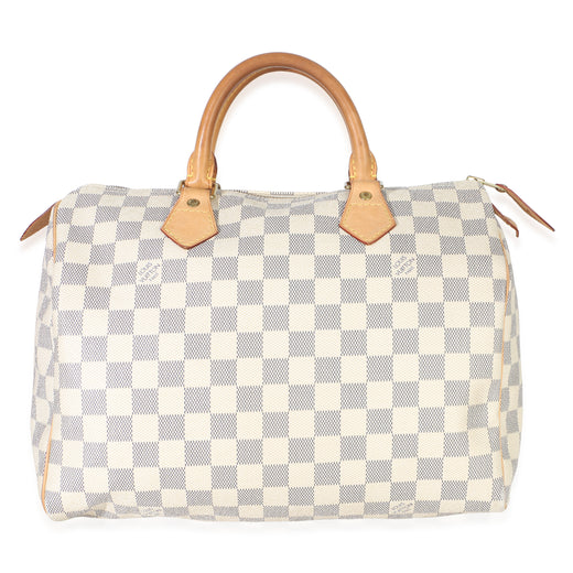 Louis Vuitton Damier Azur Canvas Speedy 30 Beige Handbag