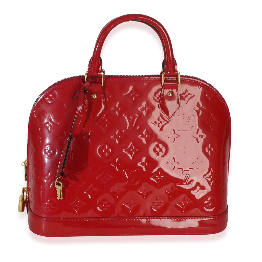 Louis Vuitton Red Monogram Vernis Alma Pm Patent Leather Handbag