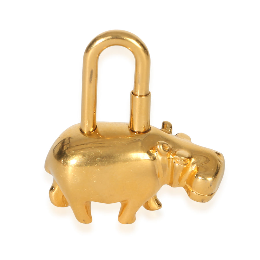 Hermès Cadena Hippopotamus 2005 Annee Des Fleuves Gold Lock Charm Leather; Other Bag Charms