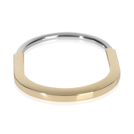 Tiffany & Co. White Gold Yellow Lock Bangle Bracelet 18k