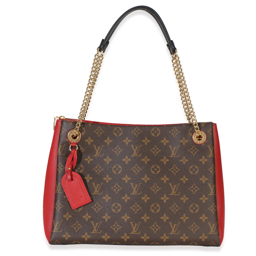 Louis Vuitton Cherry Monogram Canvas Surene Mm Brown; Red Handbag