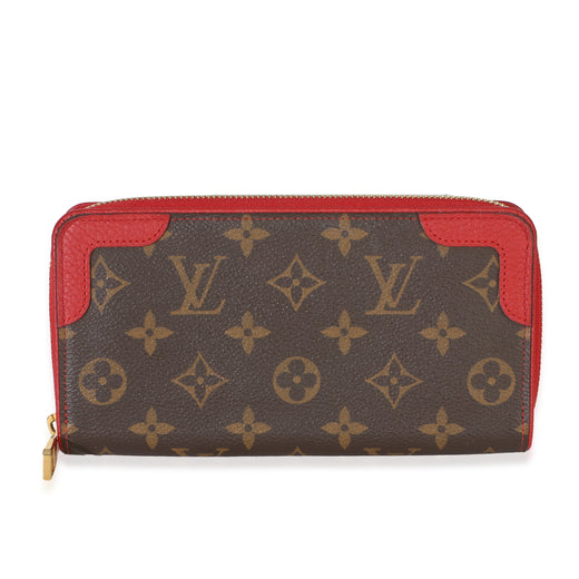 Louis Vuitton Cherry Monogram Canvas Retiro Zippy Wallet Brown; Red